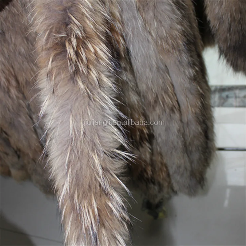 Китайский поставщик, цветная отделка из натурального меха енота для капюшона, меховая полоса