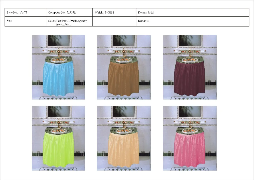 Cheap polyester dobby sink skirt for bathroom sink