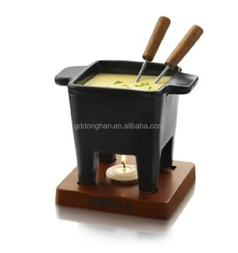 china new product funny designs 2021 kitchen ceramic candle fondue set