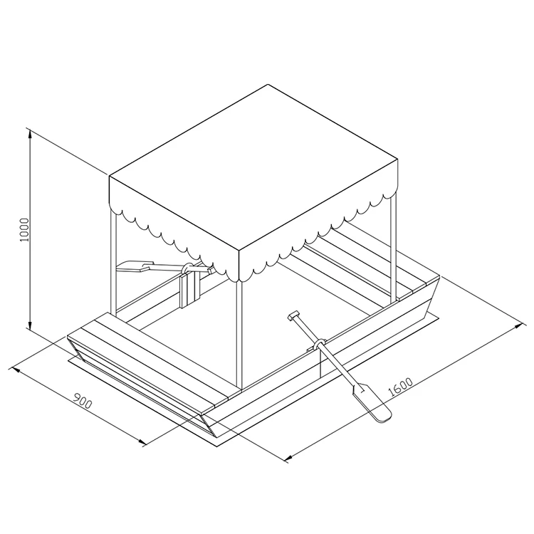 Garden Beach Lawn Backyard Kids Boat Wooden Sandbox for Children Playground