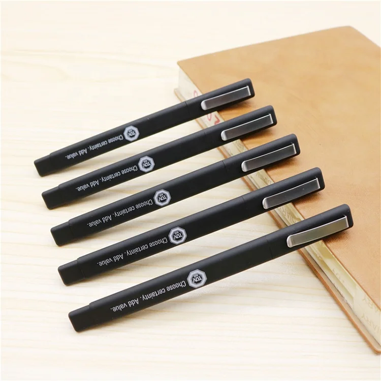 Custom soft rubber coated triangle pen with company logo