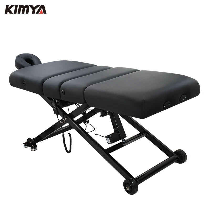 Comfortable rotating folding facial bed adjustable electric beauty massage table