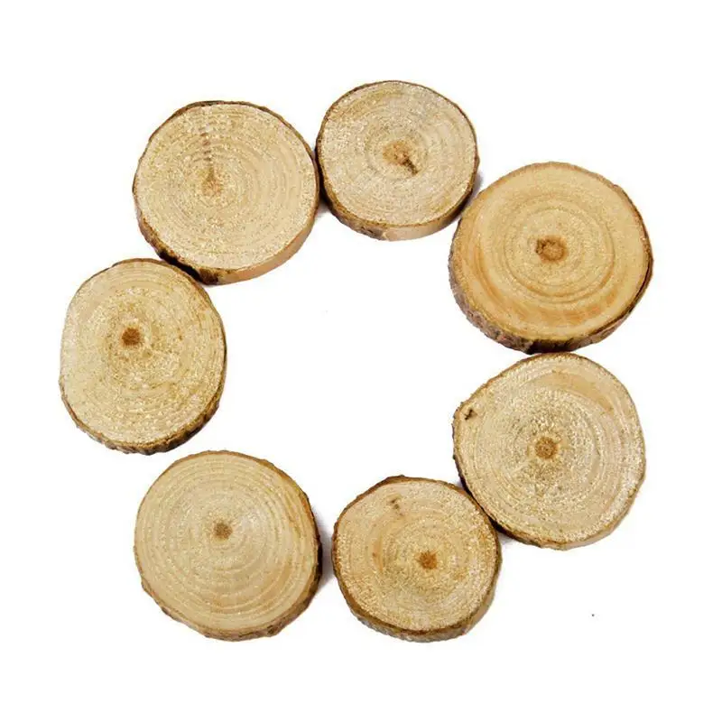 
100pcs 1-3CM Wood Log Slices Discs for DIY Crafts Wedding Centerpieces 