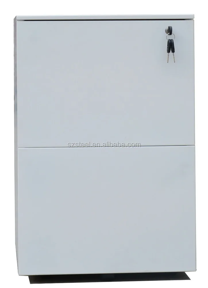 Modern office furniture removable file cabinet with lock, 2 drawers mobile pedestal