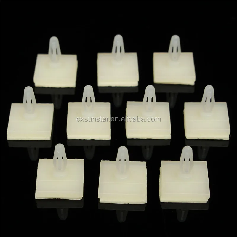 100 PCS HC-5 Nylon Plastic stick on PCB Spacer Standoff 3mm Hole support Locking Snap-In Posts Fixed Clips Adhesive