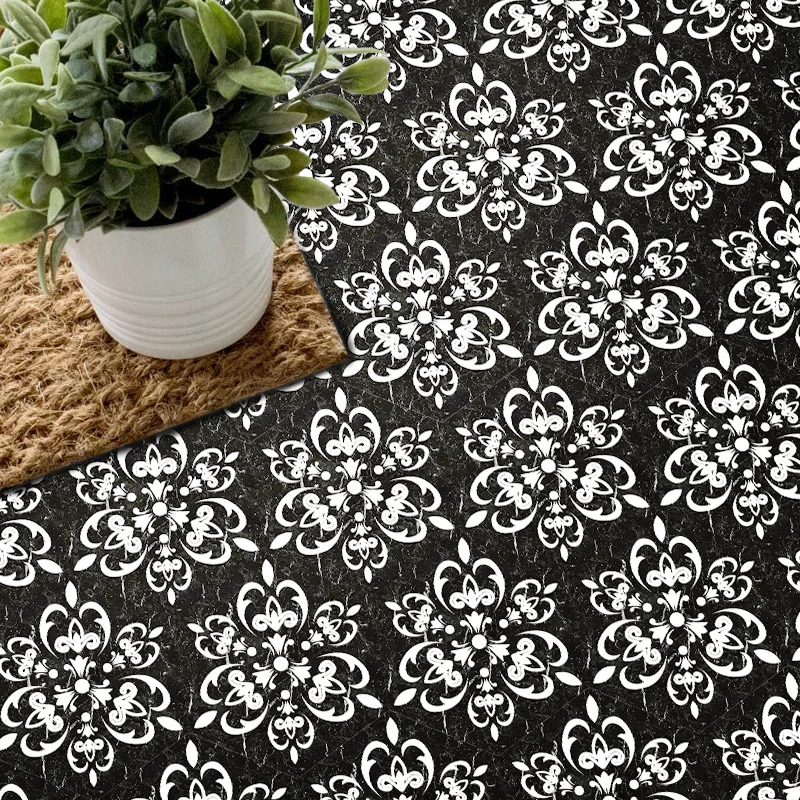 3D Arab ceramic style floor tiles art sticker for decorating living room kitchen decals removable waterproof murals