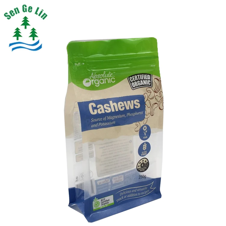 печатные бортовые плоским дном прозрачный сухофрукты сумки пищевая упаковка bag с окном