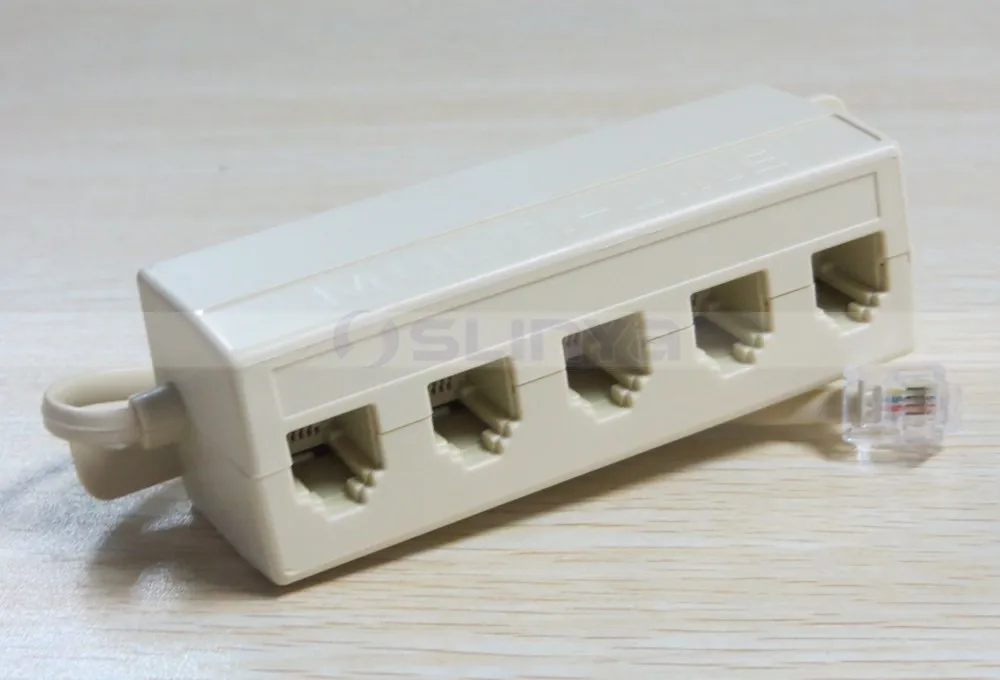 RJ11 6P4C 1 Jack to 5 Female RJ11 Telephone Phone Cable Line Y Splitter Extension Cable Adapter Connector