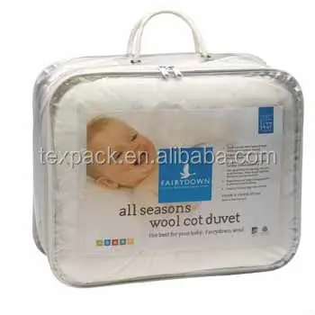 Texpack OEM Wire Steel Clear PVC Zipper Storage Bag packaging bags for quilt