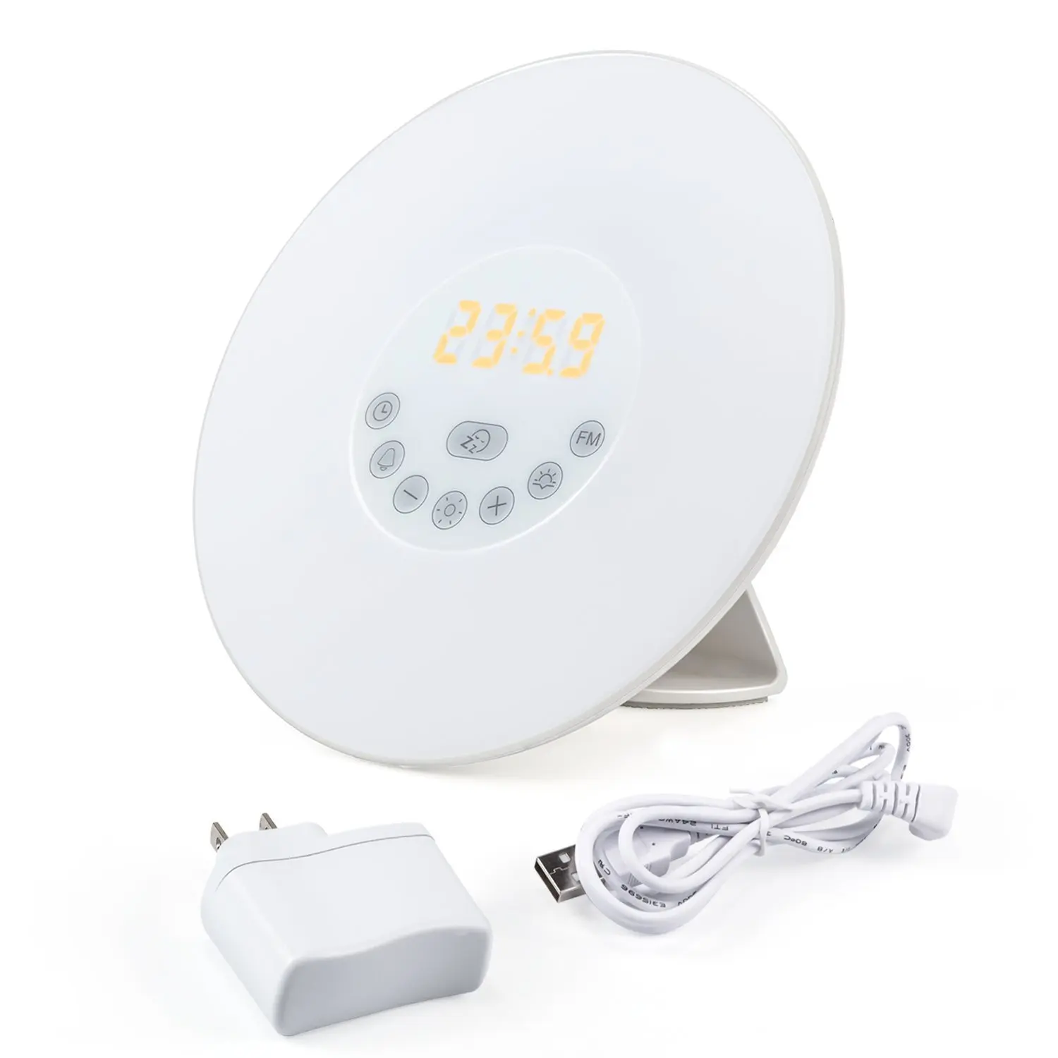 2021 Hot Sales Digital Table Led Wake Up Light Alarm Clock Smart Sleep Wake Up Light Blue tooth WIFI Sunrise Alarm Clock