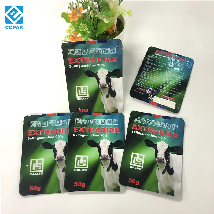 Eco-friendly 3 side sealed flat/standing pet food pouch feed chicken/dog/sheep food bags with logo print reusable packaging