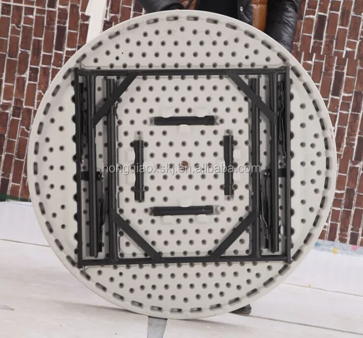 Outdoor used modern plastic foldable small round table with umbrella