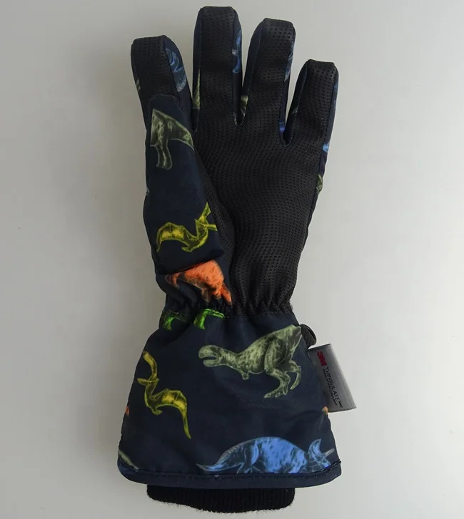 Heated transfer printing colorful picture warmful winter sport gloves