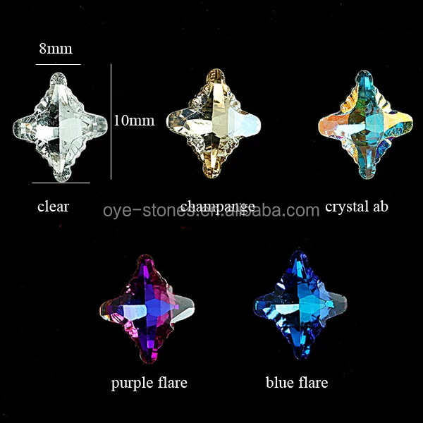 
Factory direct sales excellent quality crystal ab cross shaped glass stones 