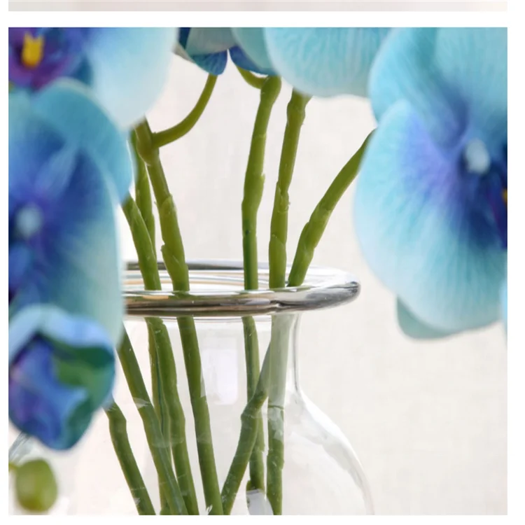 Оптовая продажа 9 головок орхидеи фаленопсиса настоящие на ощупь шелковые цветы искусственные фаленопсисы