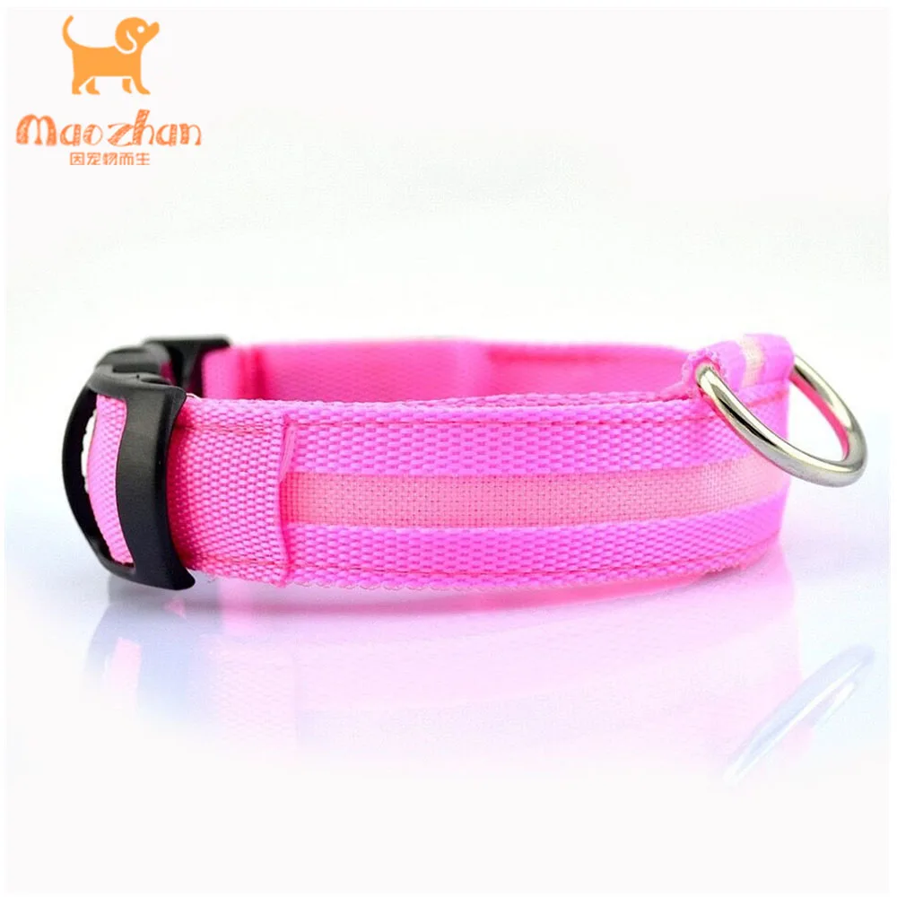 High Quality Pet Collars Accessories Supplies Adjustable Rechargeable Nylon Martingale  LED Flashing  Charm Dog Collar