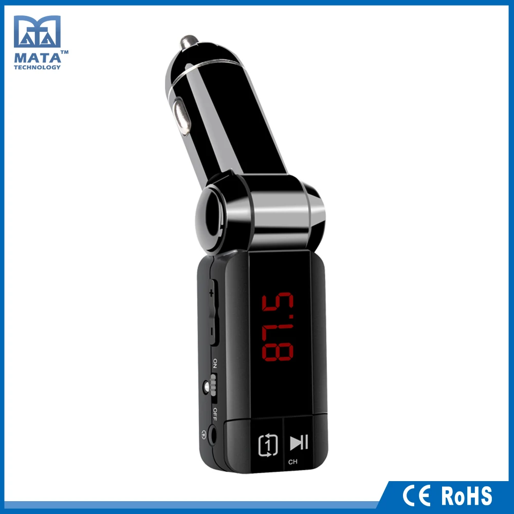 Fm-передатчик полной частоте двойной usb автомобильное зарядное устройство с СВЕТОДИОДНЫЙ дисплей окно