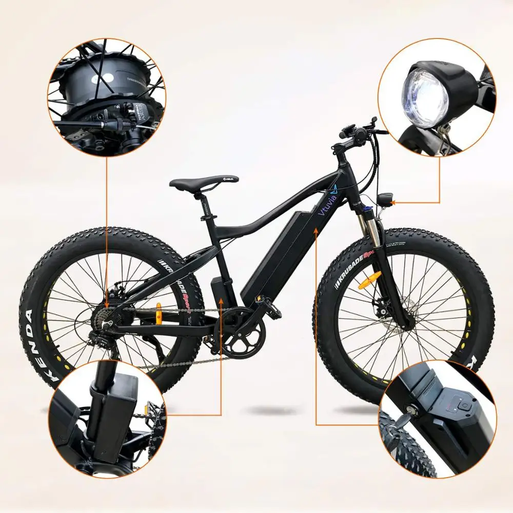 26 inch 48V 750W mountain velo electrique puissant fat tire pedal assist electric bike hunting ebike