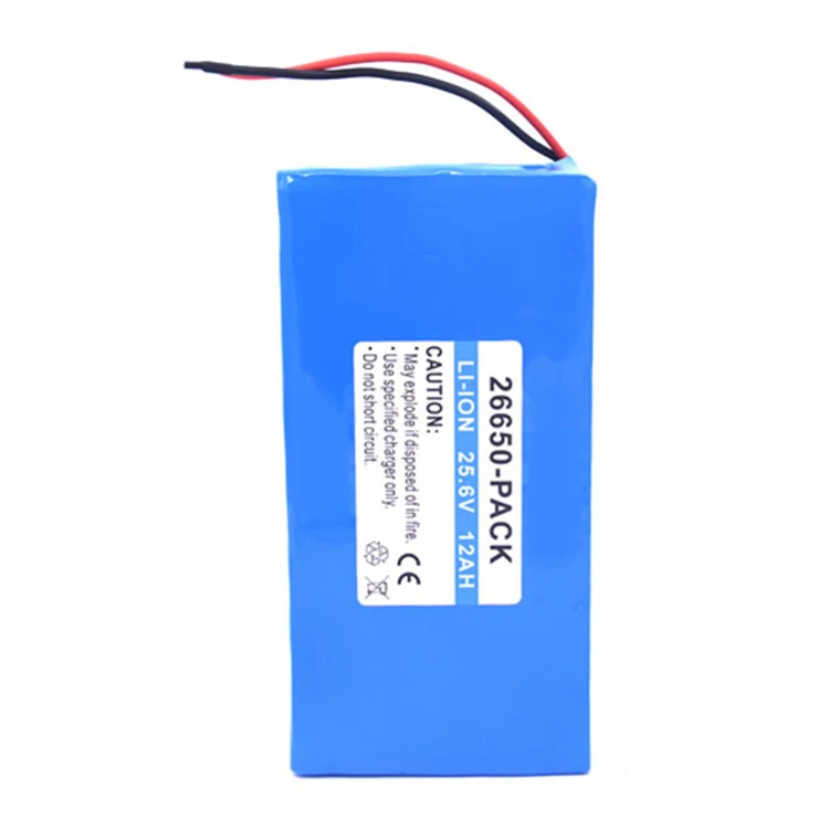Factory cheap 26650 lifepo4 battery pack 25.6V 12ah rechargeable battery pack for solar street lights