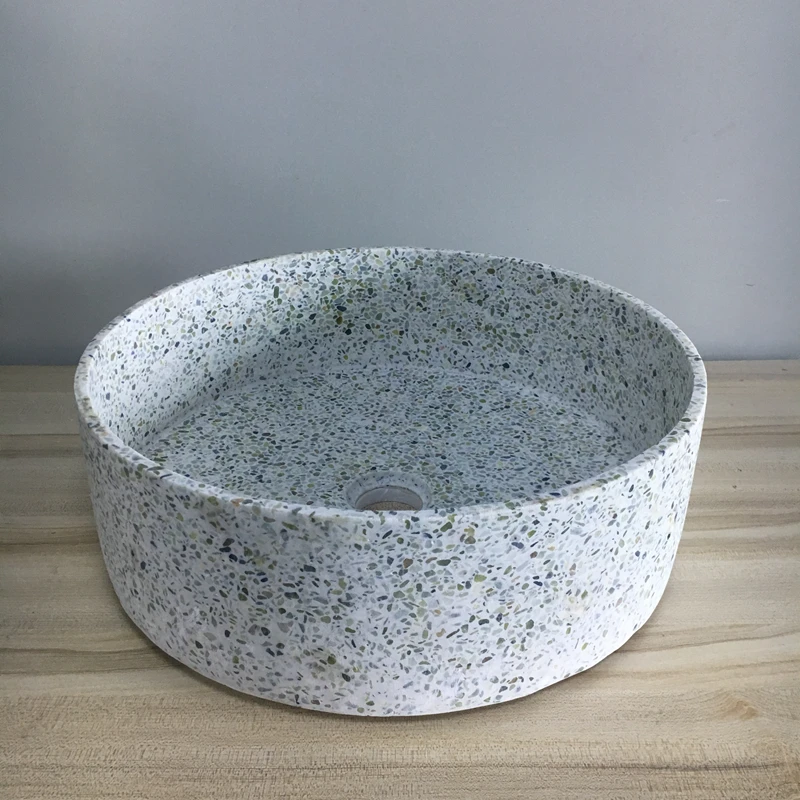 Rectangle Eco-friendly Hotel Supply Natural Concrete Bathroom Wash Basin