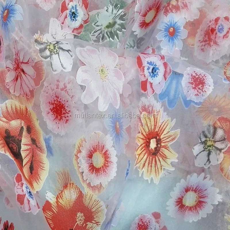 3D printed polyester voile fabric 100% polyester light weight organza tulle fabric