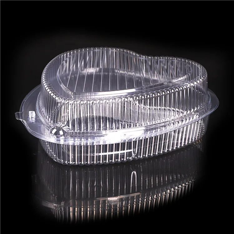  Disposable Heart Cake Blister Packaging Clear Biscuit Tray Clamshell