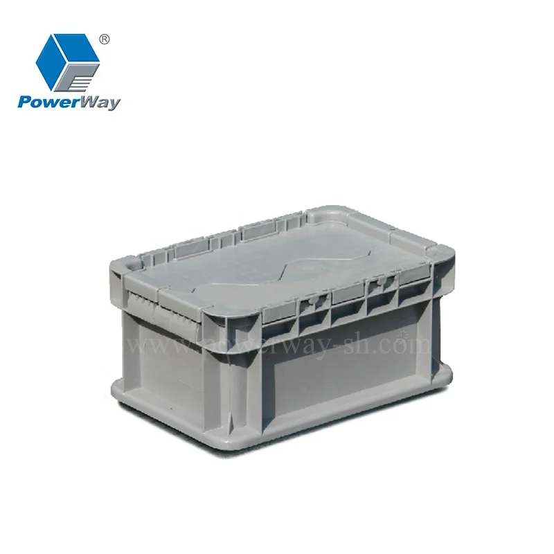 400*300*148 storage tote stack logistic moving box plastic container crate with lid