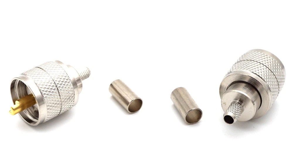 UHF male PL295 plug crimp for LMR195 cable rf connector
