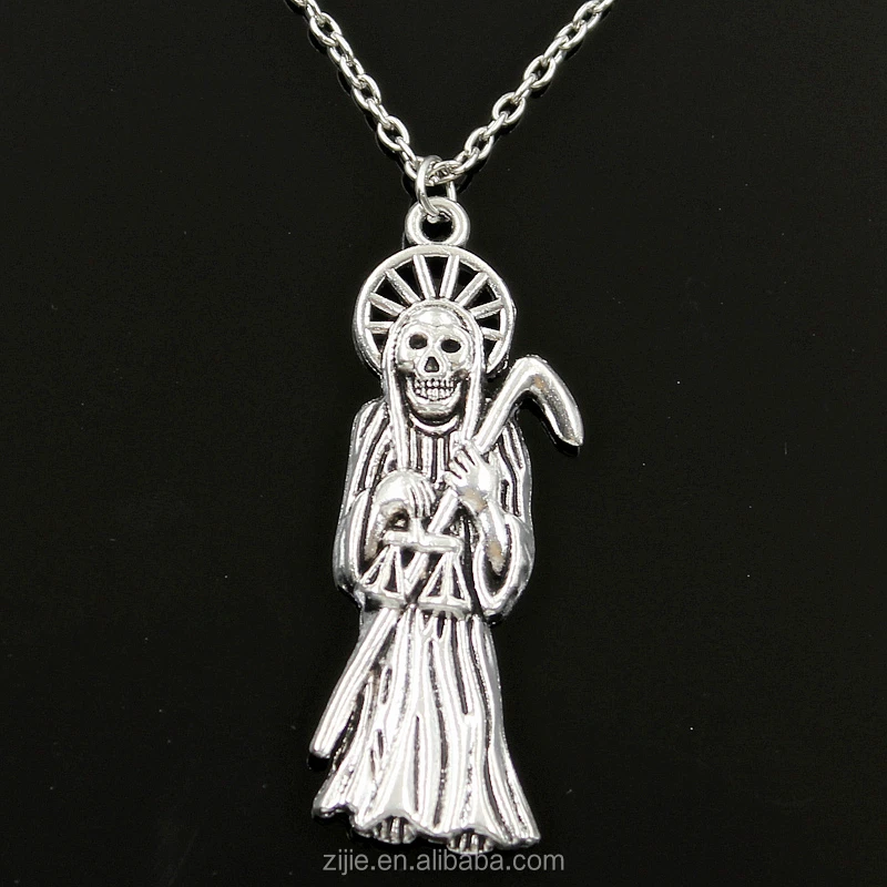 Fashion Long Chain Grim Reaper Death Necklace,Zinc Alloy Metal Tortoise Pendant Choker Charm Necklace,Unisex Gender jewelry