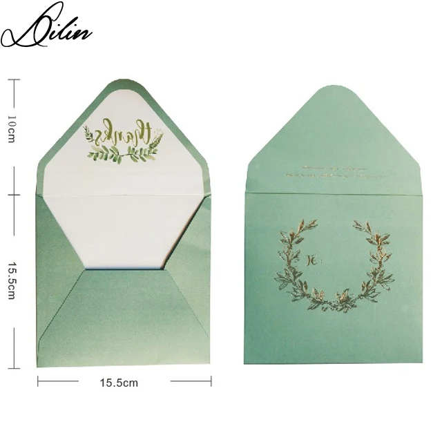 15.5X15.5cm Customized made gold stamping color paper square envelopes for business greeting card
