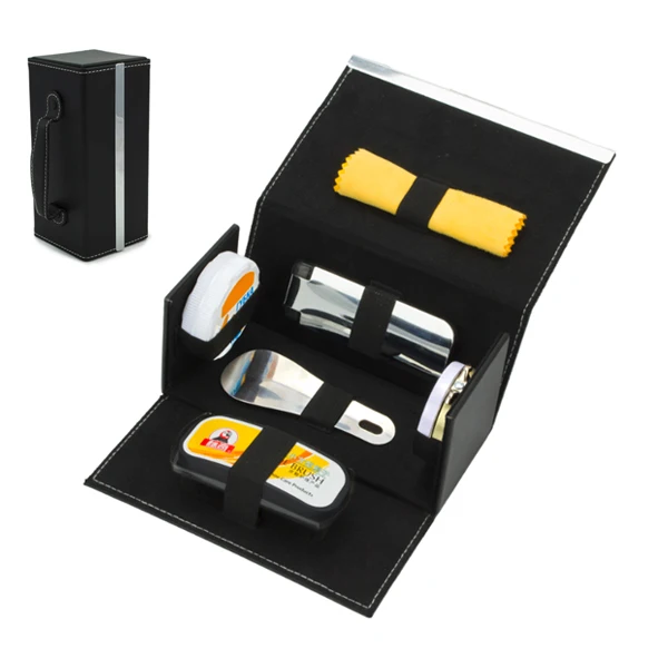 leather case set clean shoes