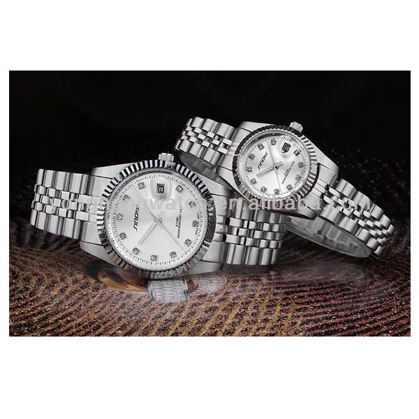 1148 Quartz Full Stainless Steel Vogue Couple Lover Wrist Watch