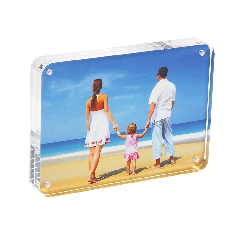 Acrylic Photo Frames with magnetic 3.5x5 Rounded angle picture Frame