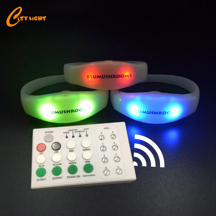 2019 15 Colors Proragrammed Remote Control LED advertisement bracelet