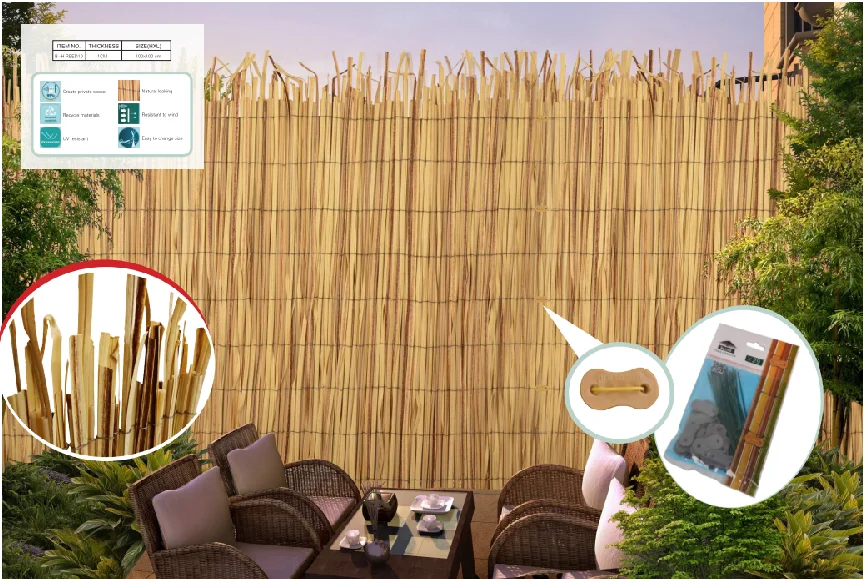 Synthetic Fencing Leisure Product Reed-Shaped and Natural Looking for Indoor and Outdoor Use