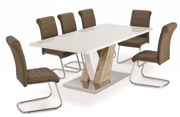 China modern contemporary home furniture extendable MDF wooden dining table