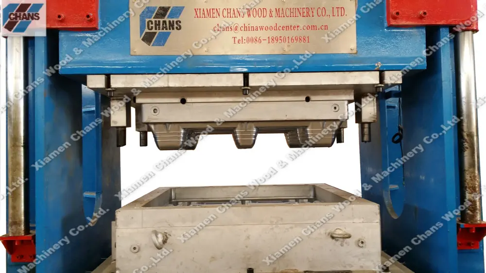 Full automatic wood shavings thermoforming pallet production line for press wood pallet