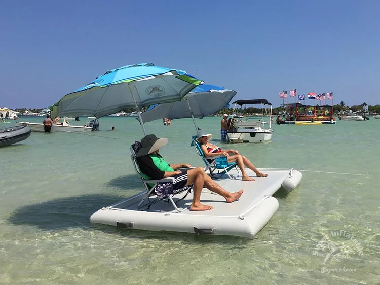 Float Fishing Dock Mattress Platform, Inflatable Floating Dock Boat Water Platform