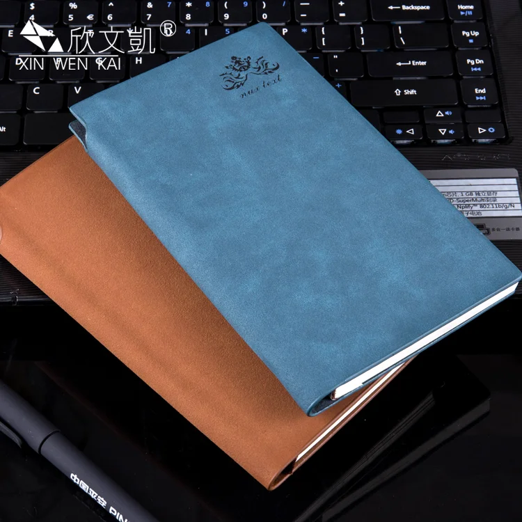 
Promotional Custom Logo Paper Back A6 A5 PU Leather Notebook With Pen 
