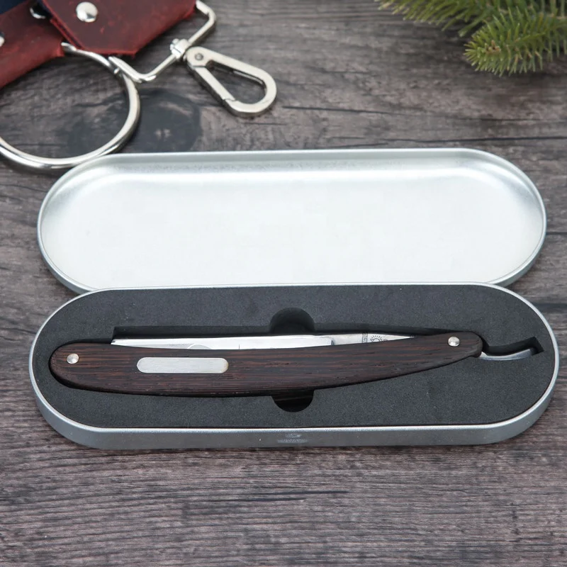 Gold Dollar Razor Suit Cut Shaving Throat Carbon Steel Barber Sharpen Shave Wooden Handle Safty Shaver Straight Razor For Man