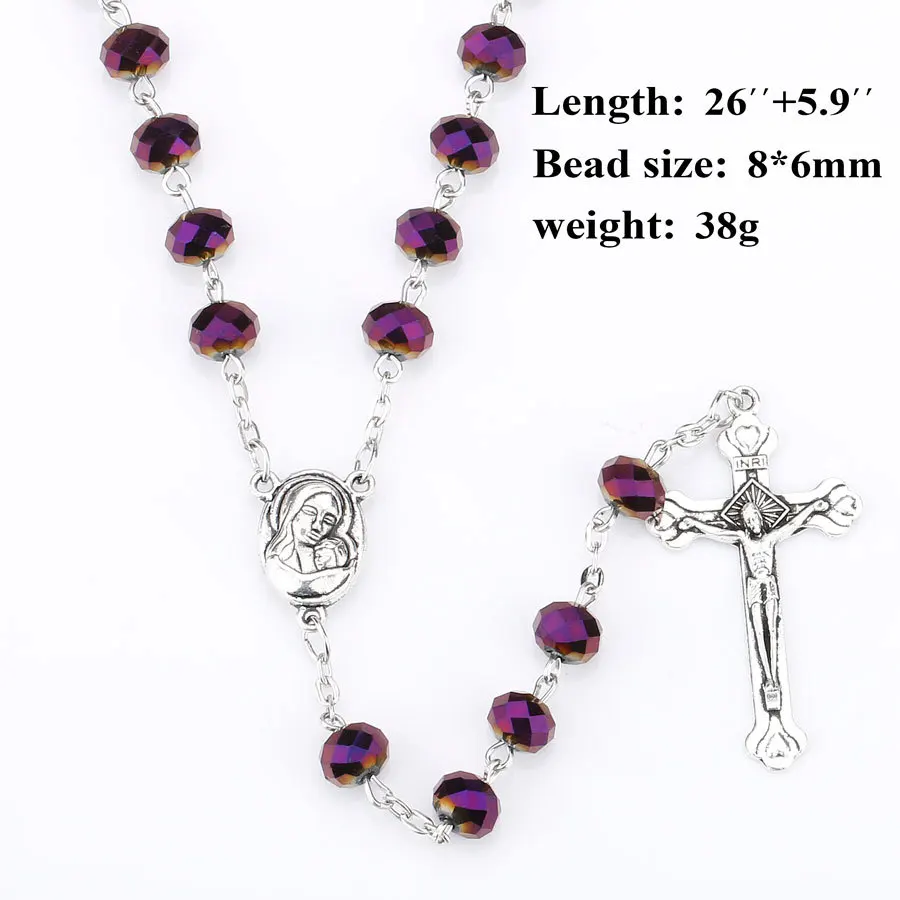 Metal Centerpiece and Crucifix Cross Bulk Wholesale Catholic Rosary Virgin Mary catholic prayer rosary plastic rosary necklace