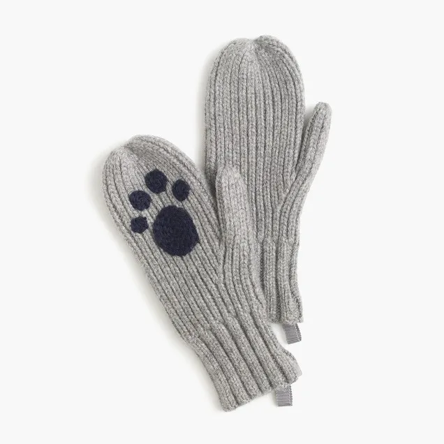 
GIRLS 37/33/25/5 viscose/nylon/ wool/cashmere KNITTED MITTERN(GLOVE) WITH HAND EMBROIDERY 