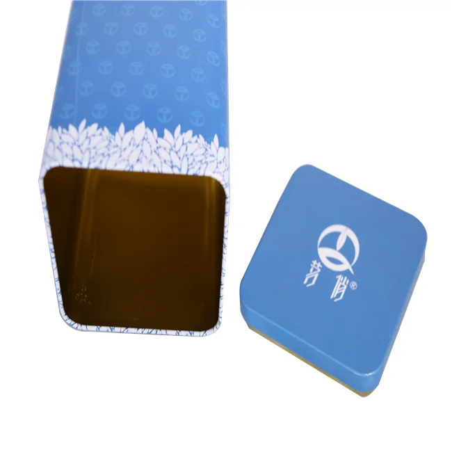 new design adorable rectangle shape metal tin box spot color printing tea metal tin container