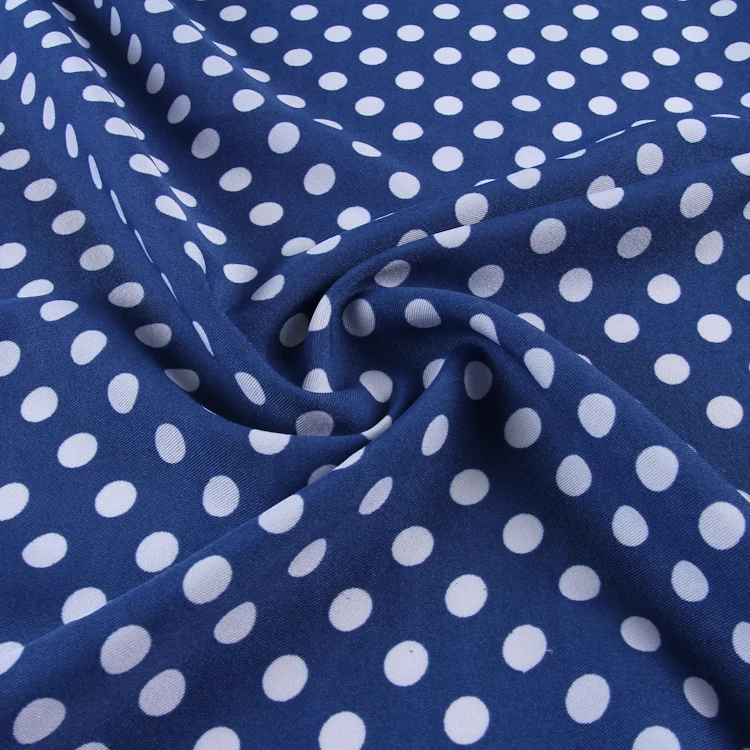 Latest design polka dot pattern twill 4 way spandex stretch african print fabric