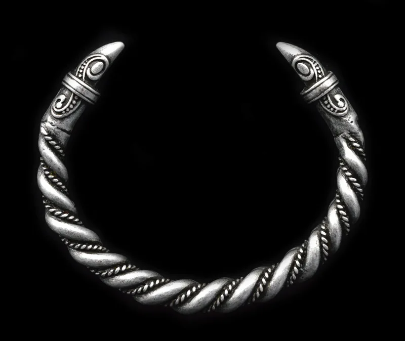 Wholesale Raven bracelet Open bangle Animal head Mens arm band Mens silver color bracelet Viking jewelry