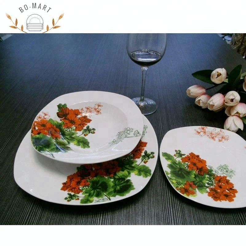 Фарфор керамический тип и материал ФАРФОР 18 шт. набор посуды с цветочным