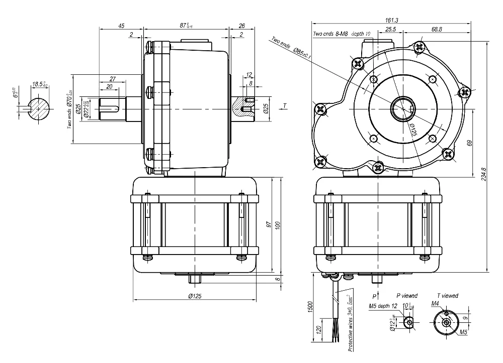 220 В 125 мм переменного конденсатора-Run барьер безопасности ворота двигателя