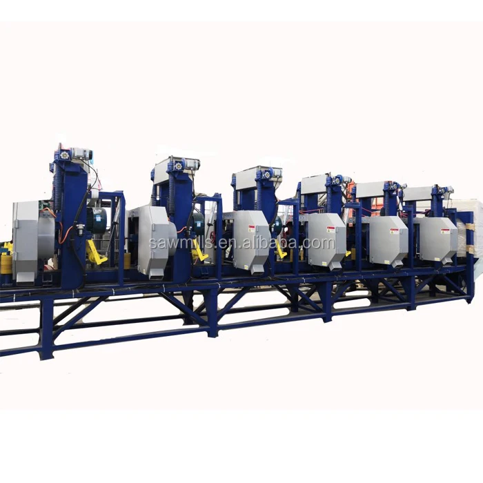 Electric lumber sawing machine 5 sawmill heads timber bandsaw resaw horizontal