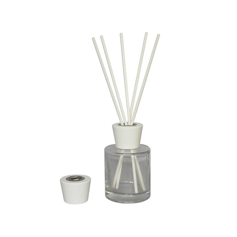 Glass Bottle Wooden Cover Strong Perfume White And Black 4mmd*19cml Aroma Diffuser Fiber Rods