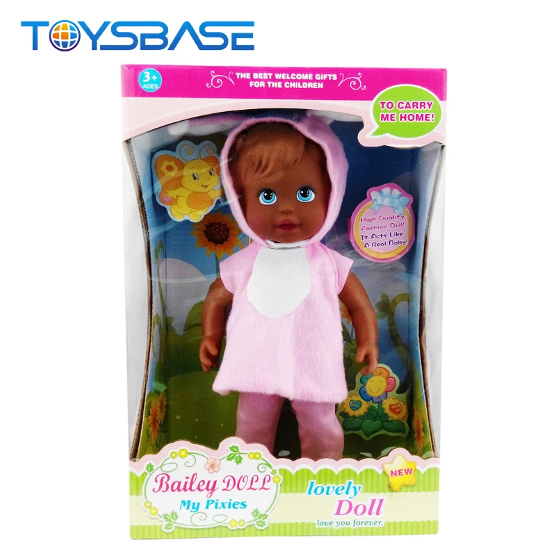 
11.5 Inch Wholesale Black Plastic Dolls For Kids Baby Doll Baby Black Doll Head 